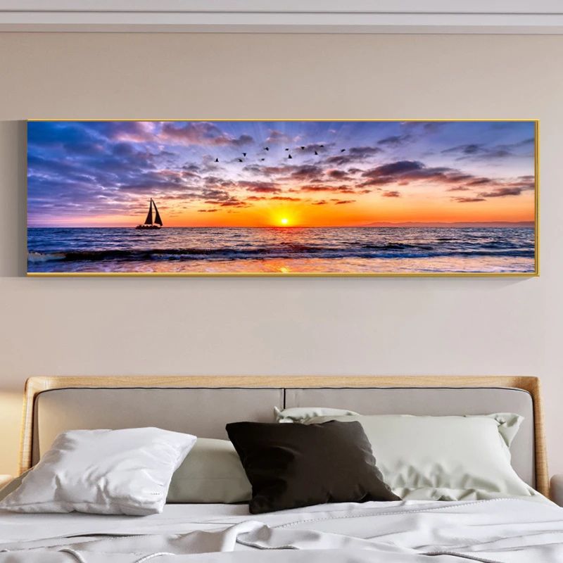 Sailboat at Sunset Ocean View Canvas Print