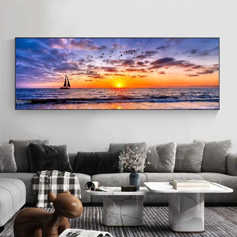 Sailboat at Sunset Ocean View Canvas Print
