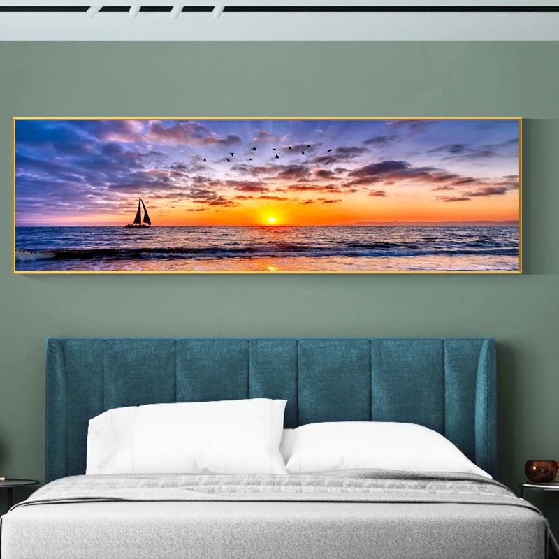 Sailboat at Sunset Ocean View Canvas Print