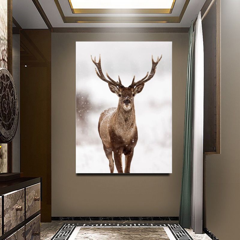 Scandinavian Stag Wall Art Canvas Print