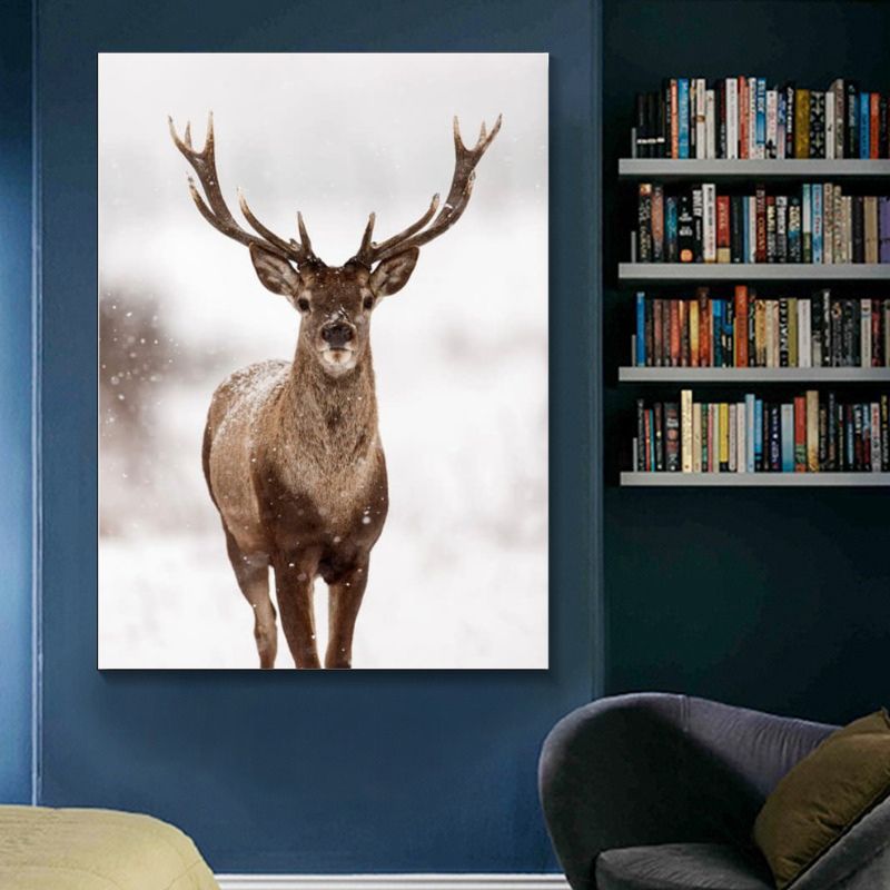 Scandinavian Stag Wall Art Canvas Print