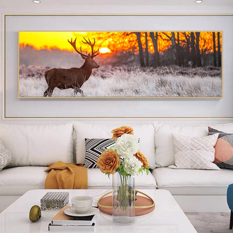 Stag at Sunset Canvas Print