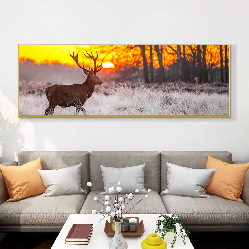 Stag at Sunset Canvas Print