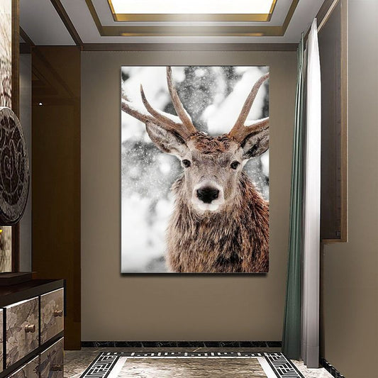 Stag Head Wall Art Canvas Print