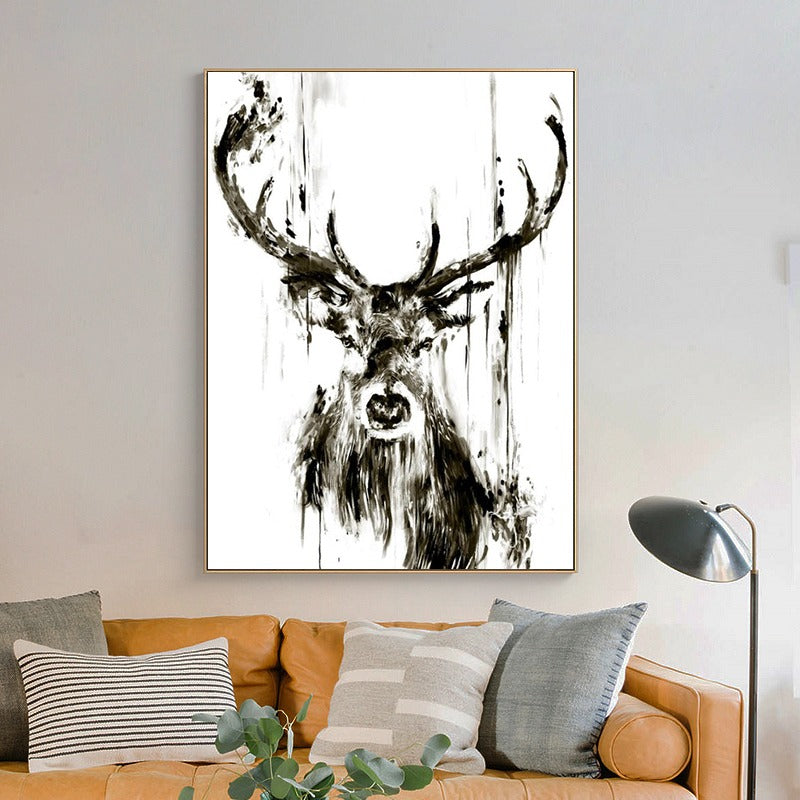 Stag Painting Wall Art Canvas Print