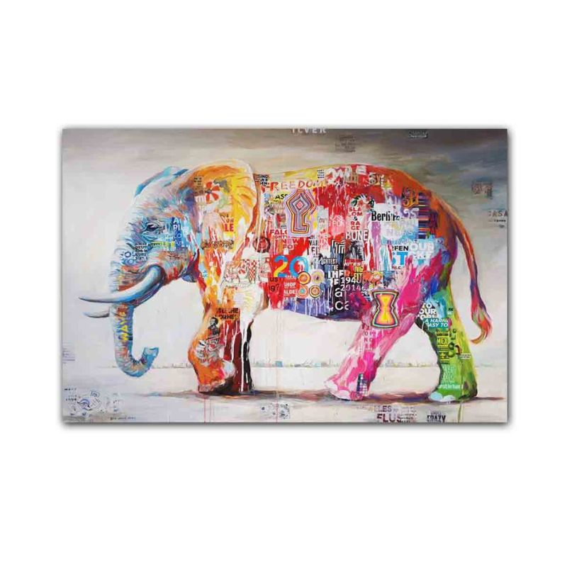 Street Art Elephant Canvas Print