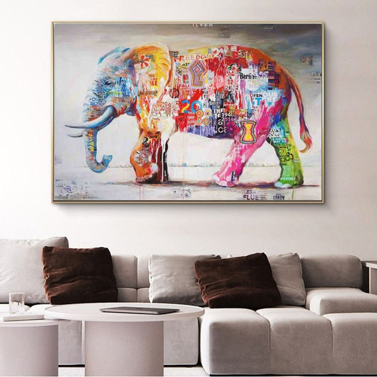 Street Art Elephant Canvas Print