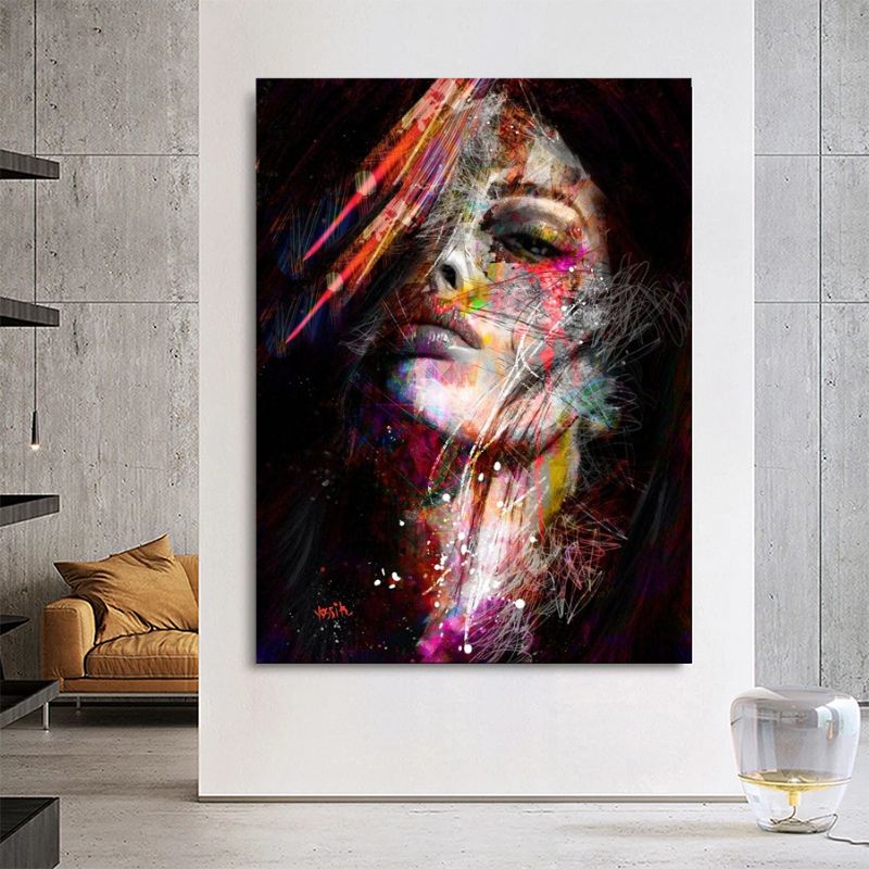 Street Art Visage Wall Art Canvas Print