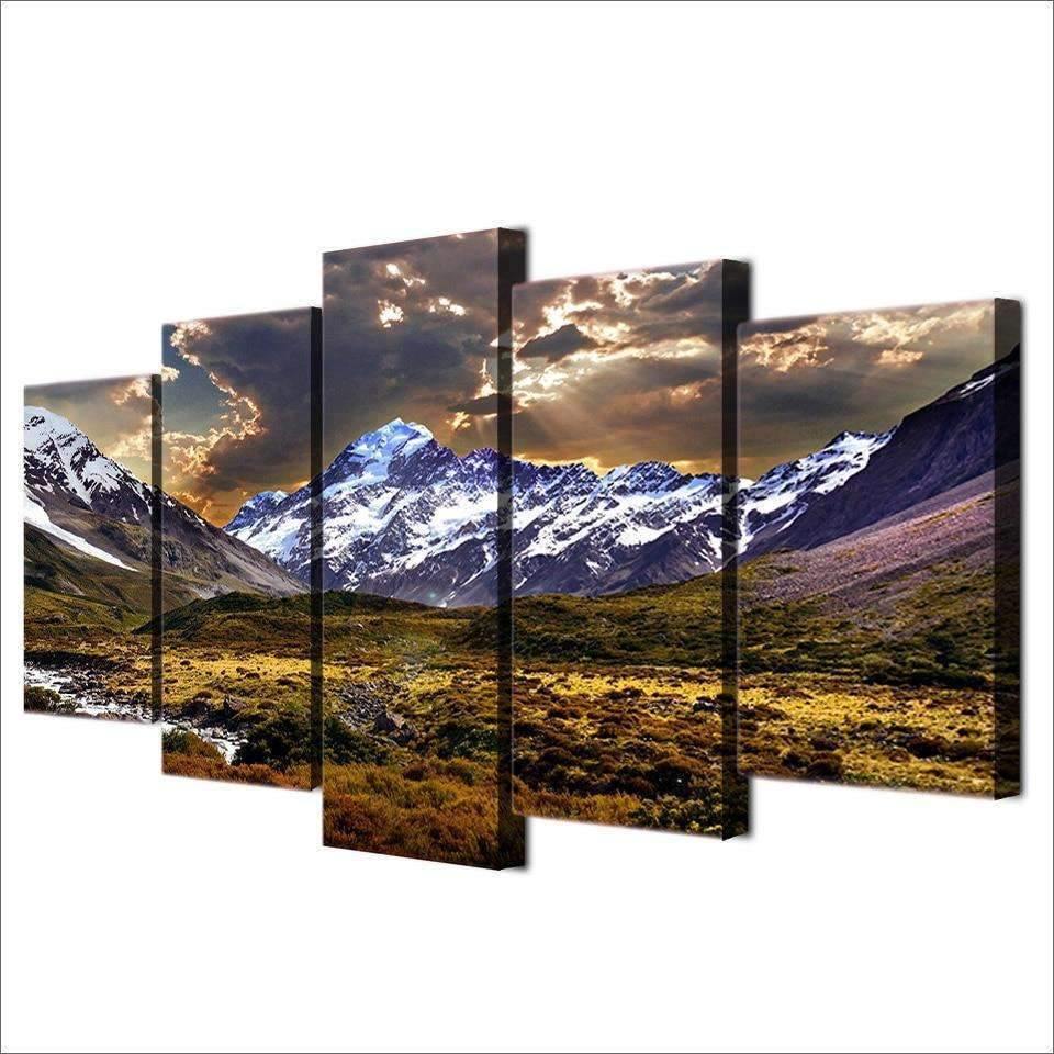 Tableau Aoraki, Nouvelle-Zélande | Décoration murale polyptyque imprimée sur toile. - wallartcorner.co.uk