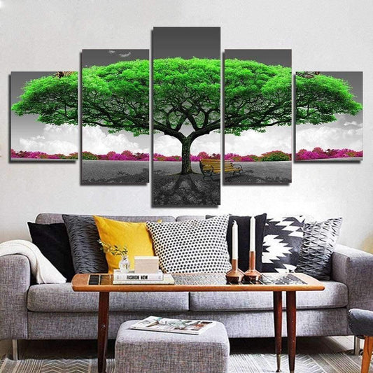 Tableau Arbre vert | Décoration murale imprimée sur toile. - wallartcorner.co.uk