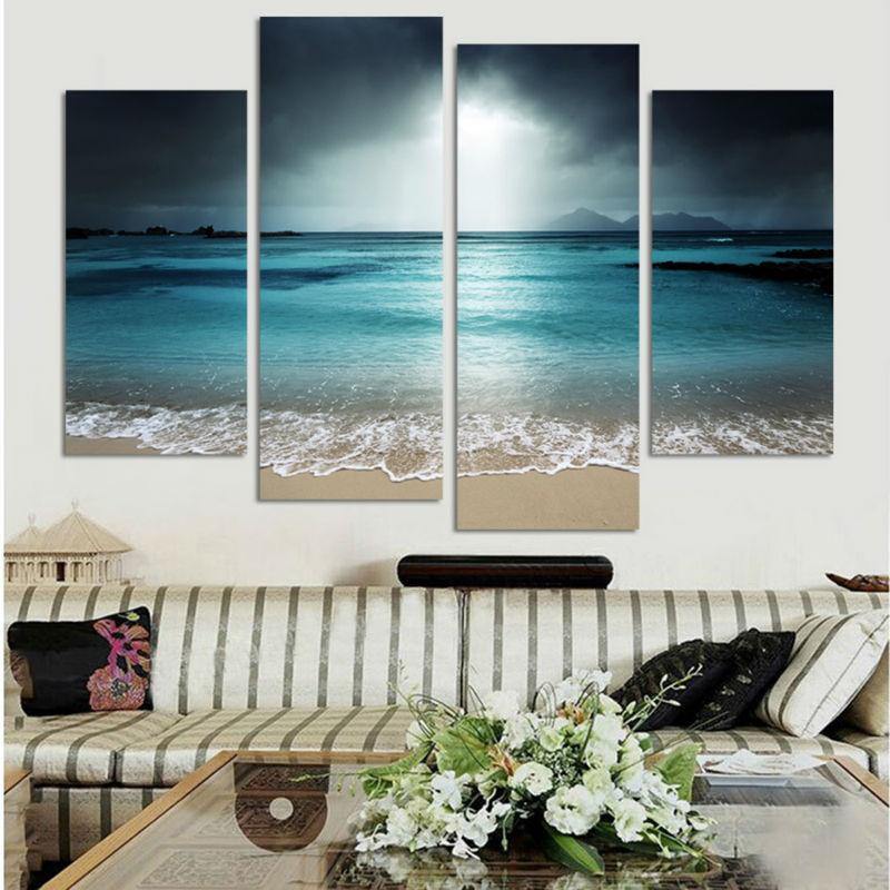 BLEUS DE CIEL ET MER - Tableau mural sur toile imprimée - wallartcorner.co.uk