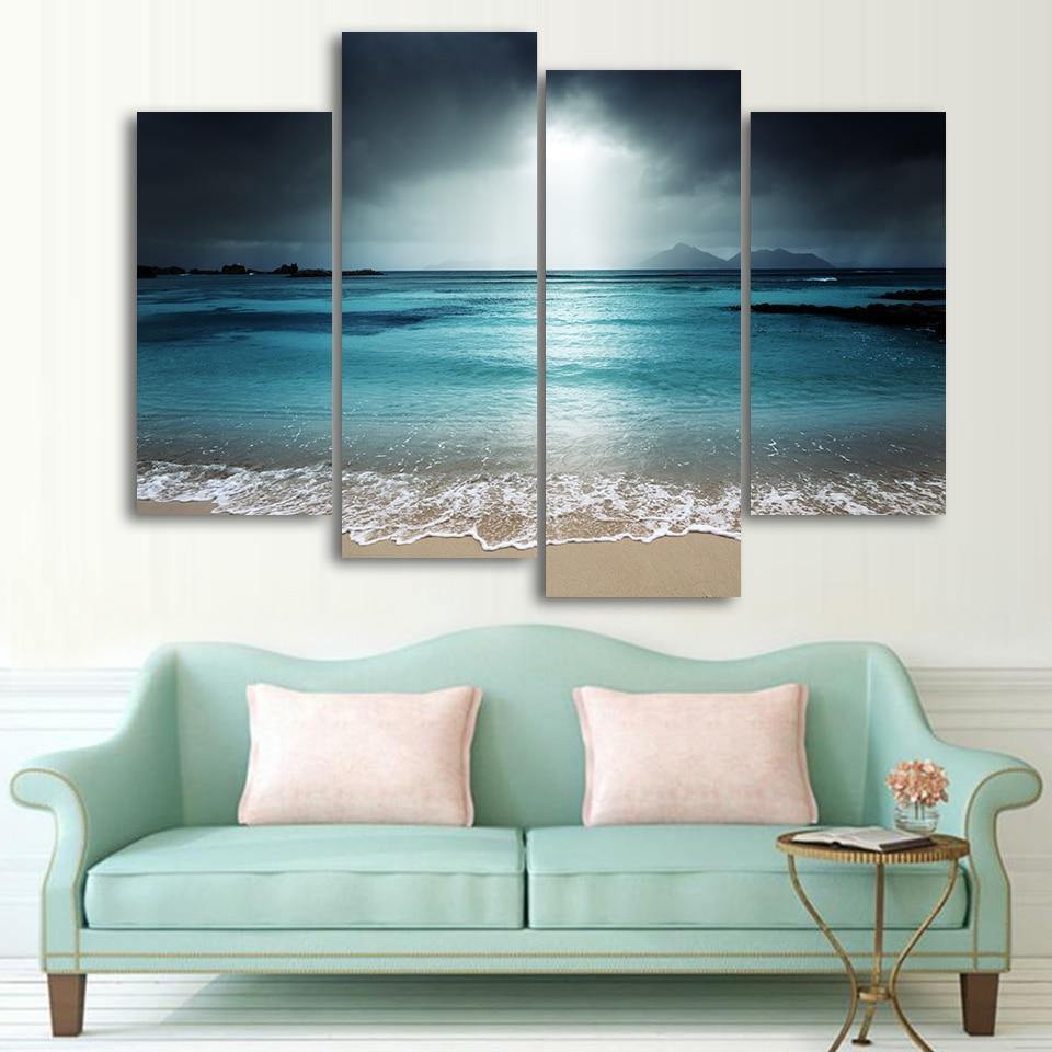 BLEUS DE CIEL ET MER - Tableau mural sur toile imprimée - wallartcorner.co.uk