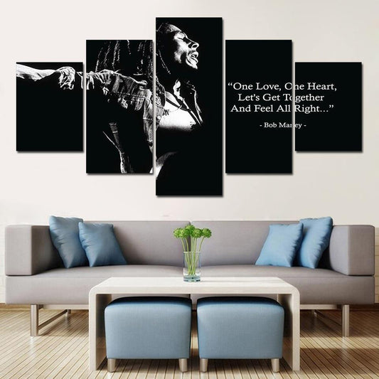 BOB MARLEY, ONE LOVE - Tableau mural sur toile imprimée - wallartcorner.co.uk