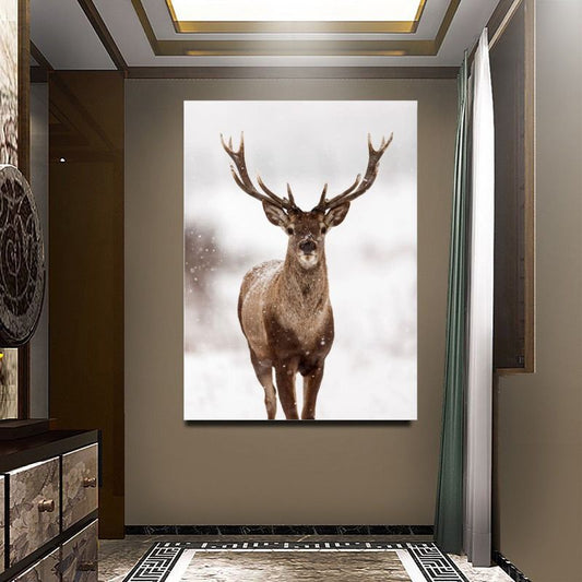 Scandinavian Stag Wall Art Canvas Print