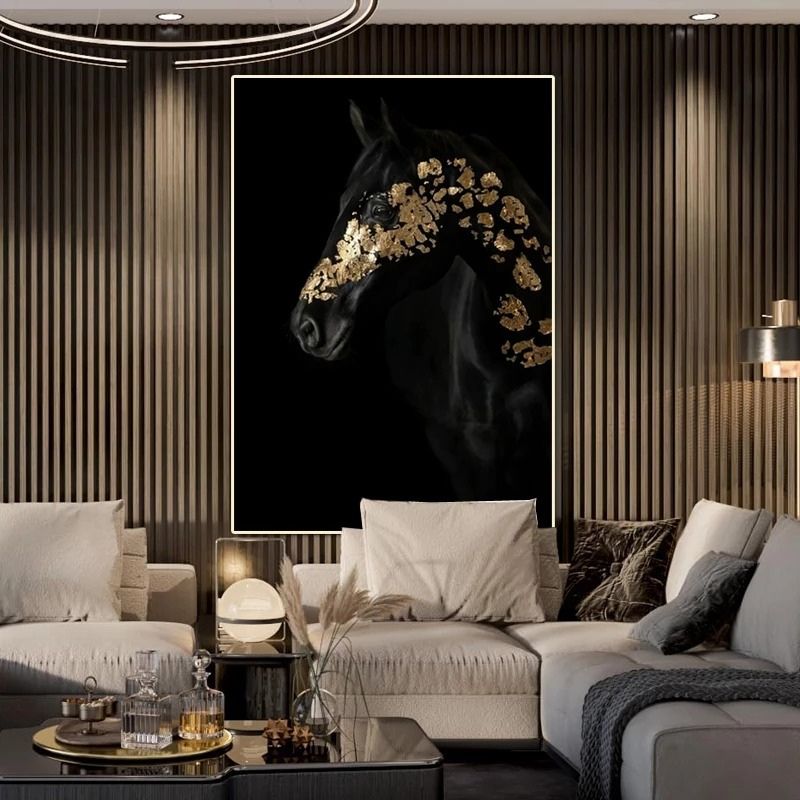 tableau cheval moderne interieur cadre