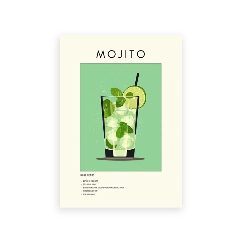 Cocktail wall art canvas print