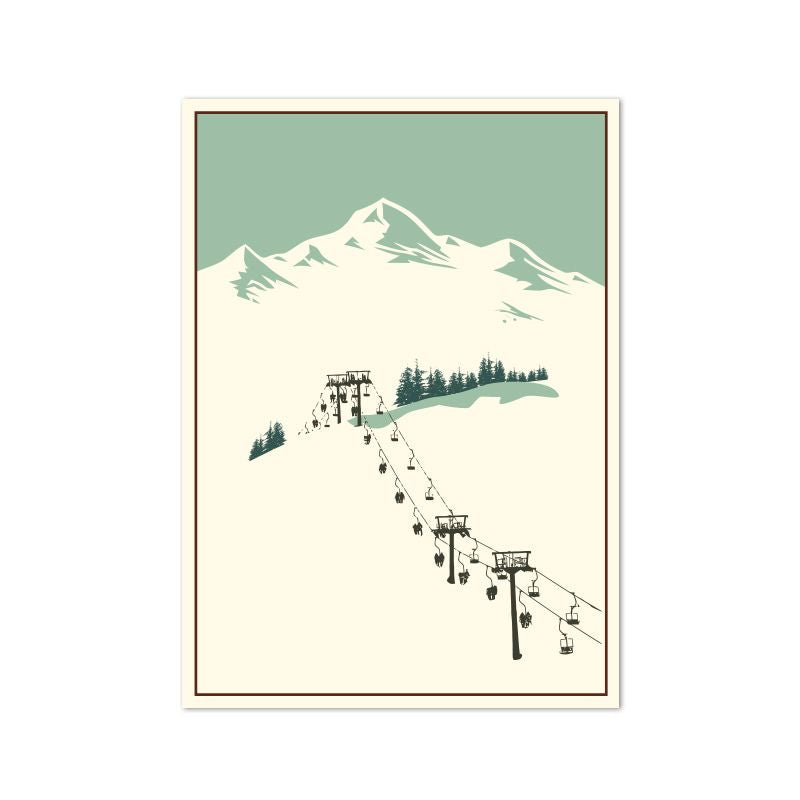 Vintage Mountain Wall Art Canvas Print