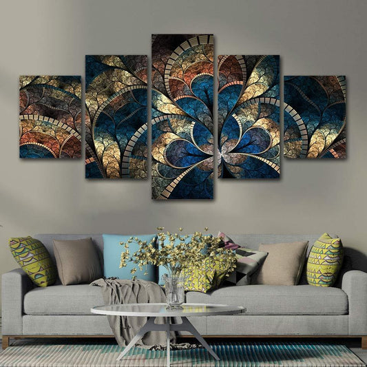 FLEURS ABSTRAITES - Tableau mural sur toile imprimée - wallartcorner.co.uk