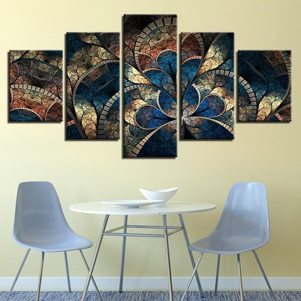 FLEURS ABSTRAITES - Tableau mural sur toile imprimée - wallartcorner.co.uk