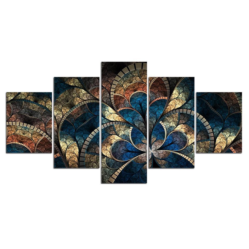 FLEURS ABSTRAITES - Tableau mural sur toile imprimée - wallartcorner.co.uk