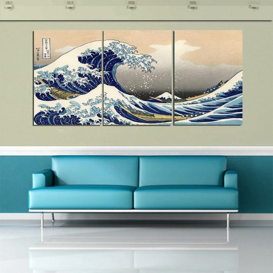 LA GRANDE VAGUE DE KANAGAWA - Tableau mural sur toile imprimée - wallartcorner.co.uk