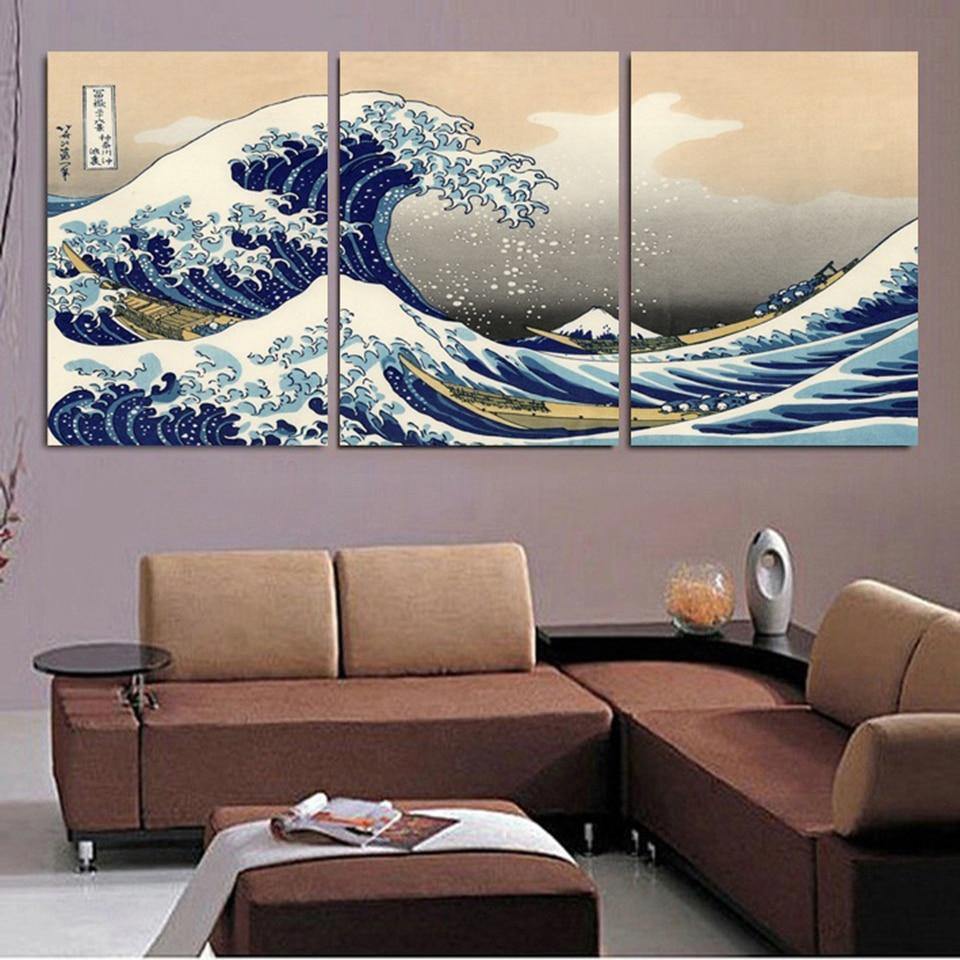 LA GRANDE VAGUE DE KANAGAWA - Tableau mural sur toile imprimée - wallartcorner.co.uk