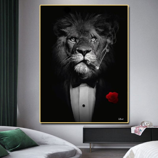 Tableau Lion en Costume