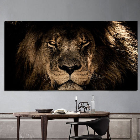 Tableau Lion Xxl et cadre