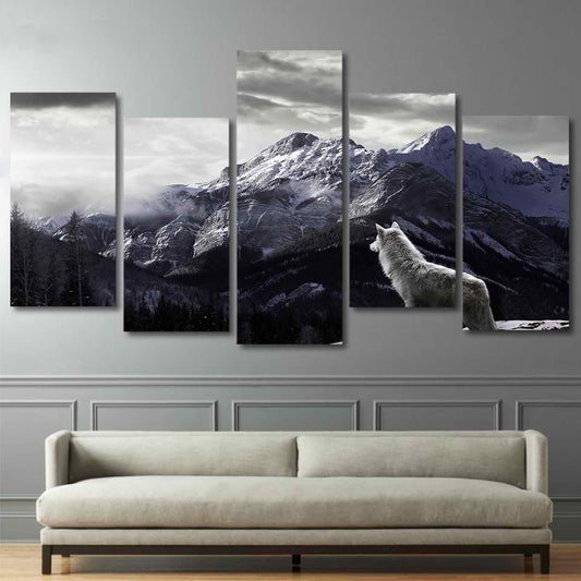 LOUP DES MONTAGNES - Tableau mural sur toile imprimée - wallartcorner.co.uk