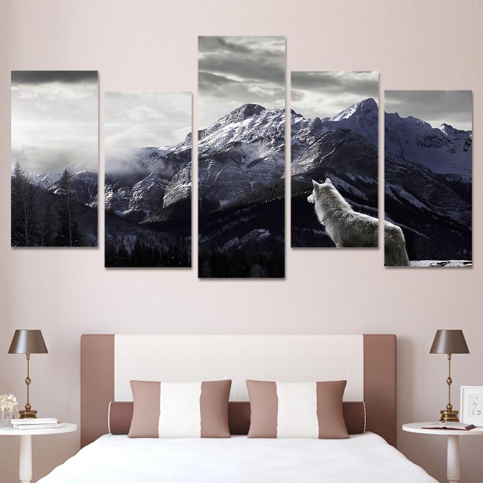 LOUP DES MONTAGNES - Tableau mural sur toile imprimée - wallartcorner.co.uk