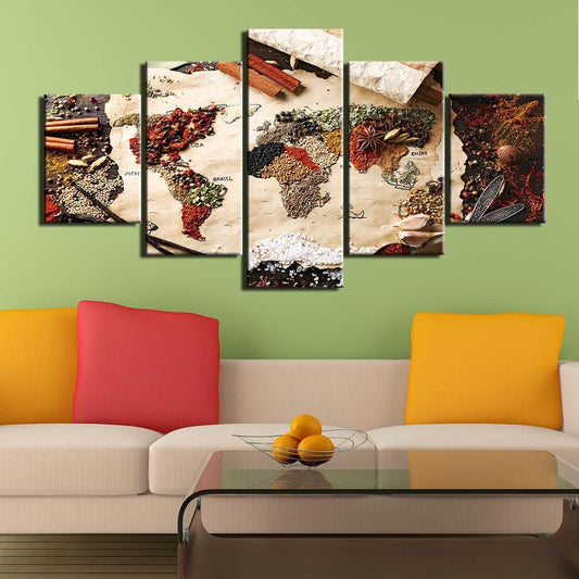 MONDE DES ÉPICES - Tableau mural sur toile imprimée - wallartcorner.co.uk