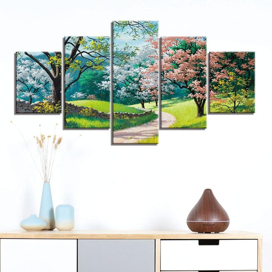 SENTIER PRINTANIER - Tableau mural sur toile imprimée - wallartcorner.co.uk
