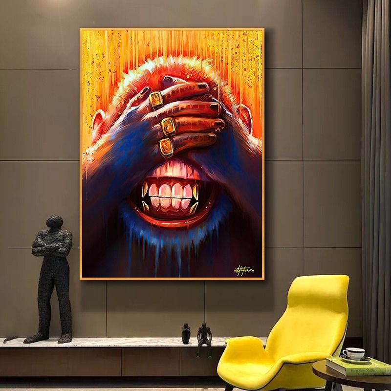 Modern Monkey Wall Art Canvas Print