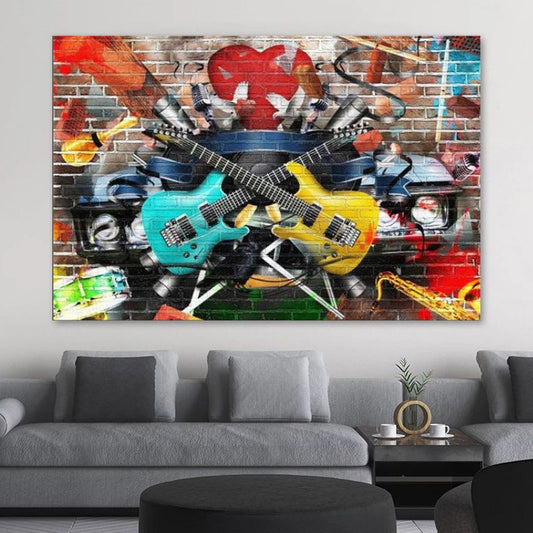 The Painting Street Art Music Wall Art Canvas Print