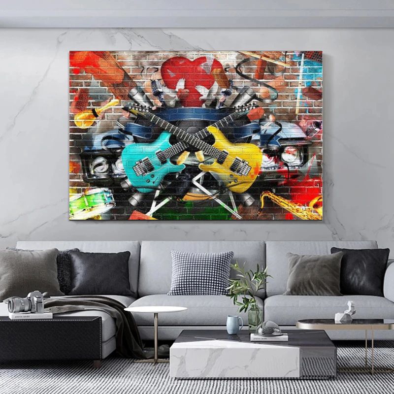 The Painting Street Art Music Wall Art Canvas Print