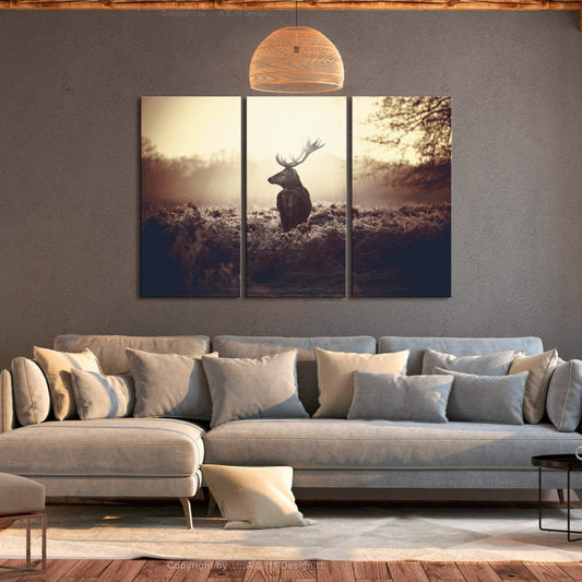Tableau Triptyque Cerf