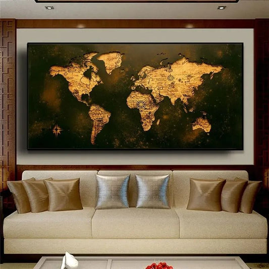 Vintage World Map Canvas Print
