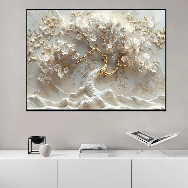 White Tree Wall Art Canvas Print