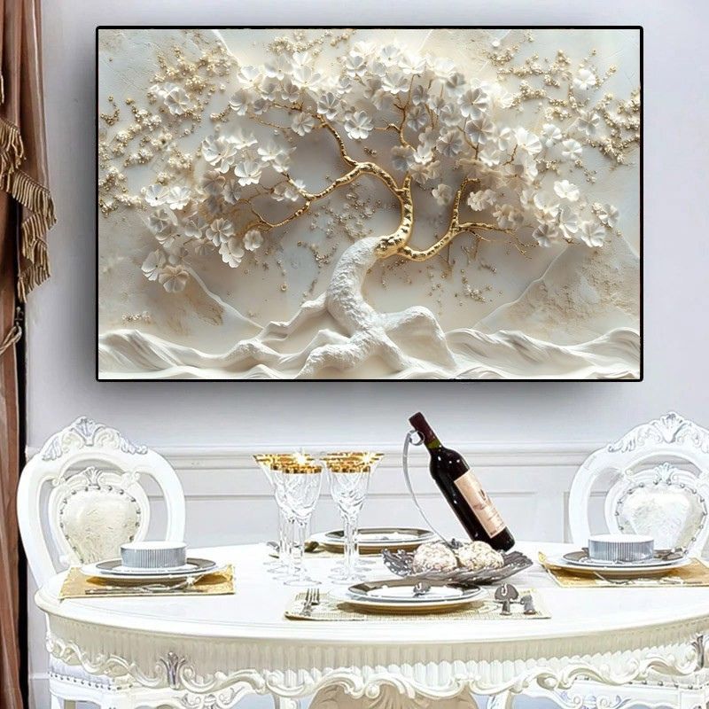 White Tree Wall Art Canvas Print