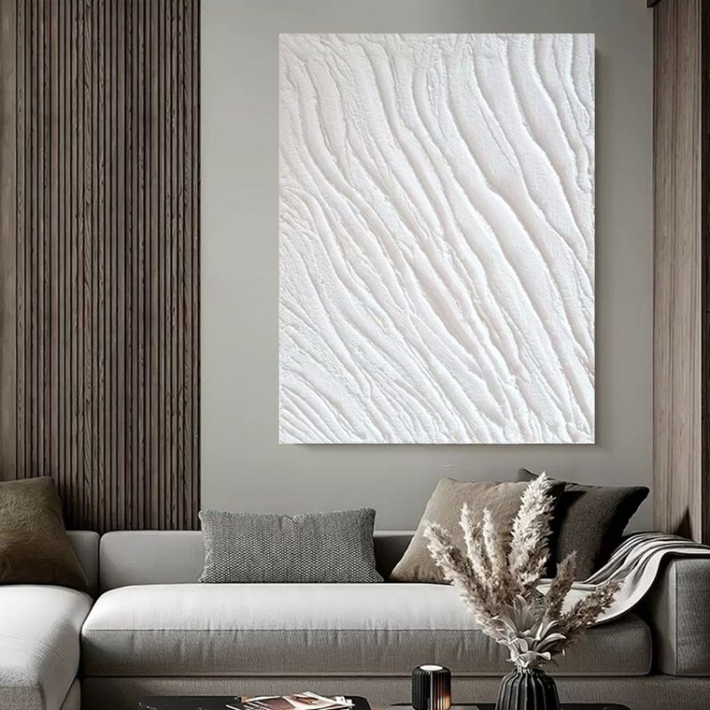 White with a Textured Effect Canvas Print
